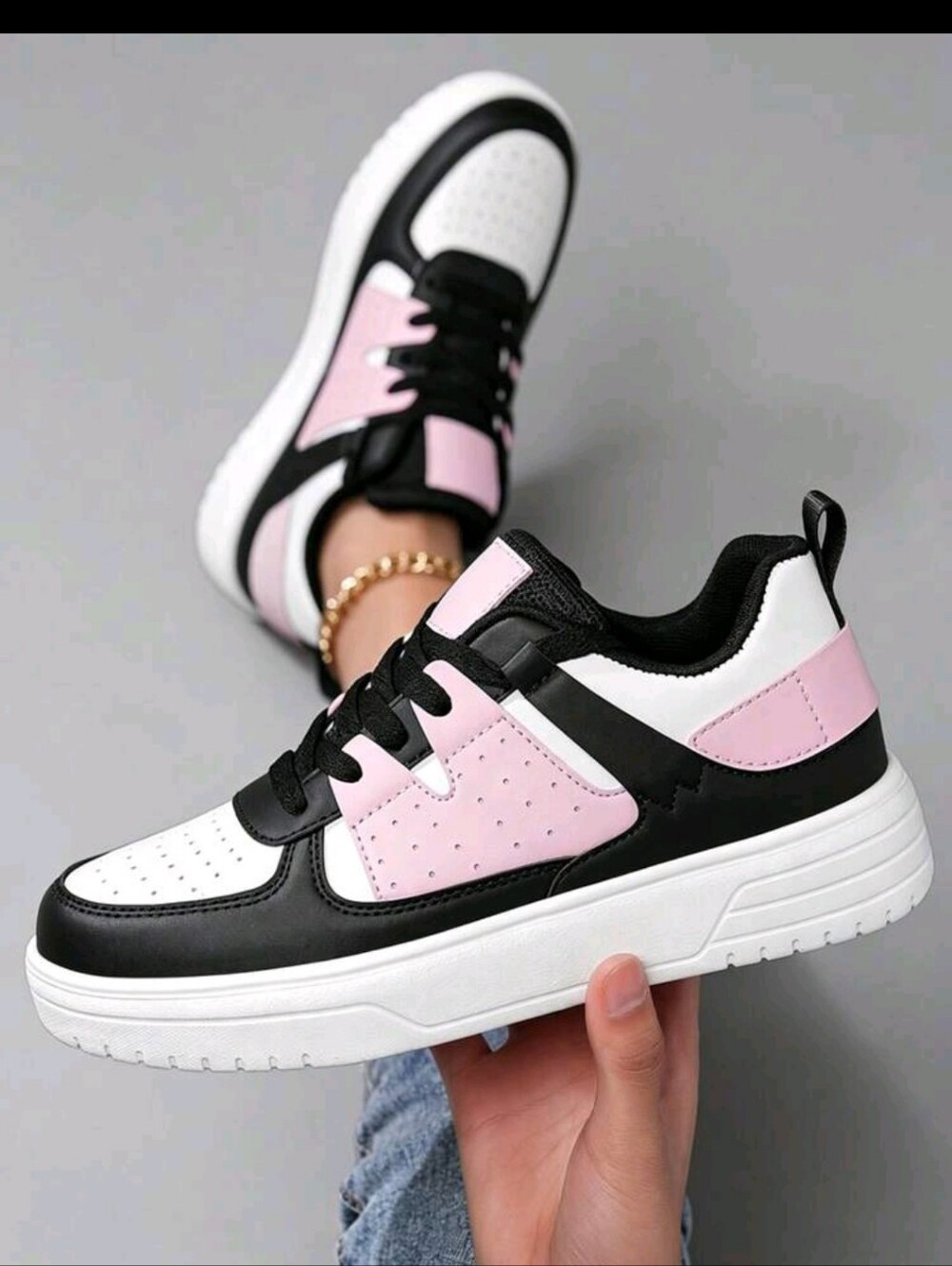 **CASUAL WOMEN'S CHUNKY SNEAKERS - PINK/BLACK/WHITE** 🩷🖤🤍💲💲💲💲💲